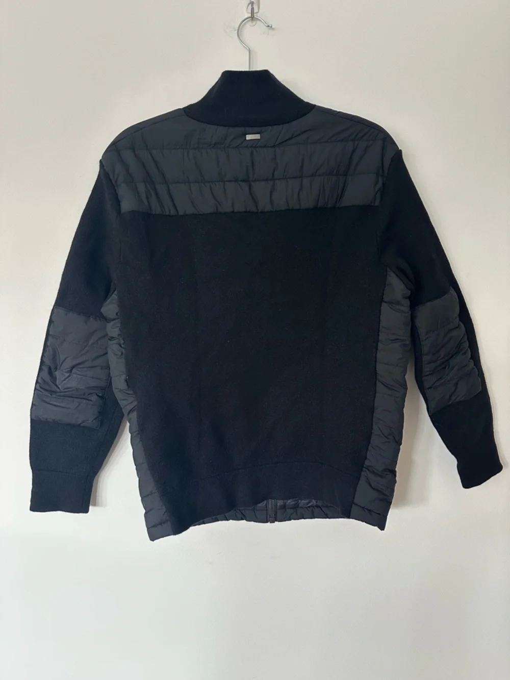 Polo Ralph Lauren Black Quilted Hybrid Jacket  Classic Designer Knit Mens Coat - Picture 3 of 16